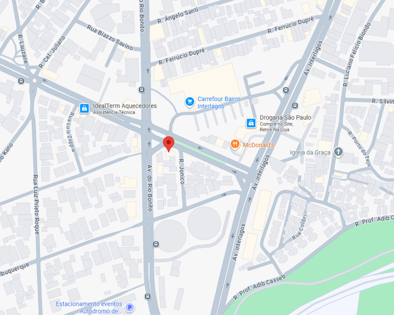 Mapa da localização em Interlagos